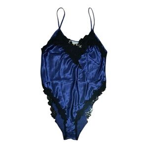 Victoria’s Secret Gold Label Royal Blue High Cut Body Suit M 90s VTG NWOT